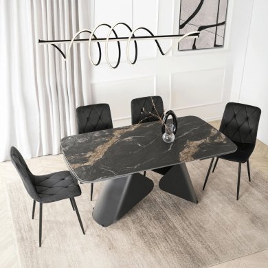 Раскладной обеденный стол Mebel Elit VERONA Marmur Черный ME.VERONA/CZZL/CZ/CER/S160-220 фото - 4