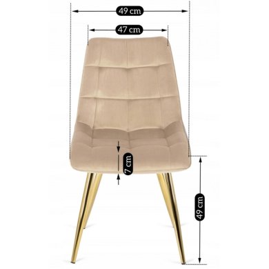 Обідній стілець Mebel Elit CARO Welur Кремовий - 6 Обідній стілець Mebel Elit CARO Welur Кремовий ME.CARO/KR/ZL/V/K фото - 6