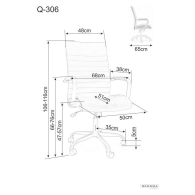 Офісне крісло Signal Q-306 Коричневий OBRQ306BR фото - 9