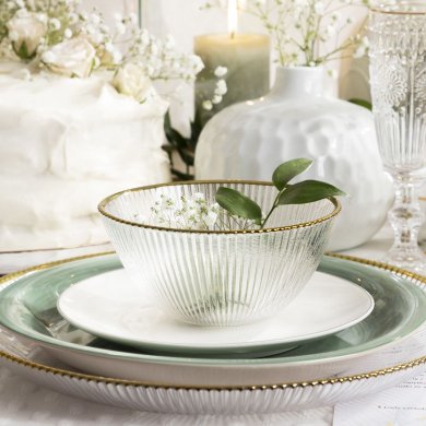 Чаша Homla MEGALO 15 см | Прозорий / Золотий 200890 фото - 5