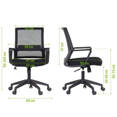 Офісне крісло Meven MERCURY Чорний - 10 Офісне крісло Meven MERCURY Чорний MV-QS-O2114-MERCURY фото - 10