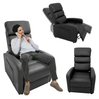 Кресло мягкое раскладное с реклайнером Kontrast CHILI 2 Черный 5.01.14454 фото - 8