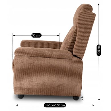 Крісло м'яке розкладне з реклайнером Mebel Elit SPENCER Velvet Коричневий - 17 Крісло м'яке розкладне з реклайнером Mebel Elit SPENCER Velvet Коричневий ME.SPENCER/BR/SZTR/FW фото - 17