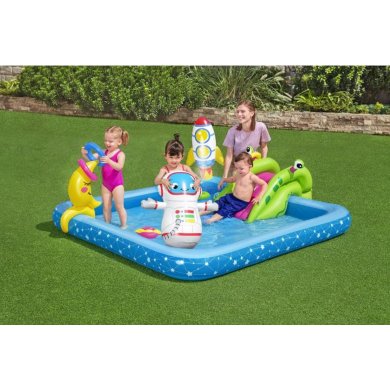 Надувной детский бассейн Bestway 53126 LITTLE ASTRONAUT 228х206x84 см Голубой BES53126 фото - 6