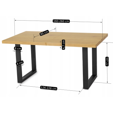 Розкладний обідній стіл Mebel Elit EDWIN Дуб золотий - 18 Розкладний обідній стіл Mebel Elit EDWIN Дуб золотий ME.EDWIN/DZ/S фото - 18