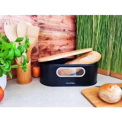 Хлебница Chomik ENEBRO 33,5x18x12,5 см | Черный / Дерево NEL1772 фото - 2