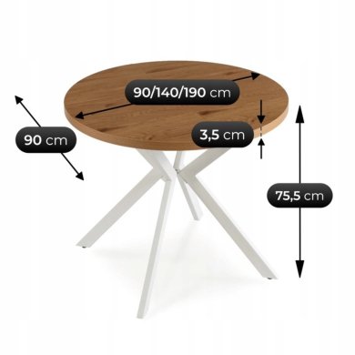 Розкладний обідній стіл Mebel Elit LUGO Дуб золотий - 9 Розкладний обідній стіл Mebel Elit LUGO Дуб золотий ME.LUGO/DZ/B/S фото - 9
