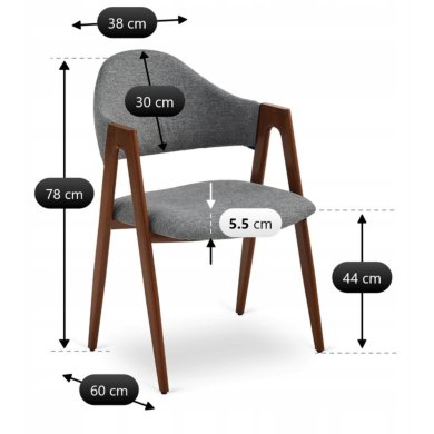 Обідній стілець Mebel Elit RUIZ 2 Сірий ME.RUIZ/P/O/T/K фото - 11