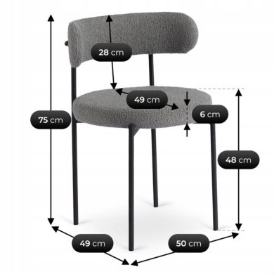 Обідній стілець Mebel Elit TULSA Сірий ME.TULSA/P/CZ/TB/K фото - 6