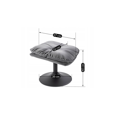 Кресло мягкое поворотное с подставкой Mebel Elit FIONA Серый ME.FIONA/P/V/FW фото - 8