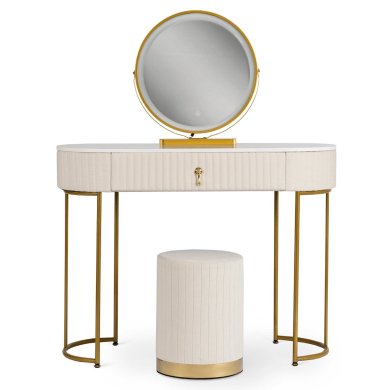 Туалетний стіл з пуфом Mebel Elit VITA Бежевий ME.VITA/BZ/ZL/B фото - 2
