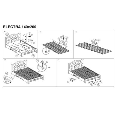 Ліжко Signal Electra | 140х200 / Сірий / Дуб ELECTRA140SZD фото - 7