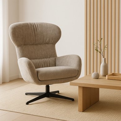 Крісло м'яке поворотне Kontrast LOUIS Бежевий 5.01.84069 фото - 3