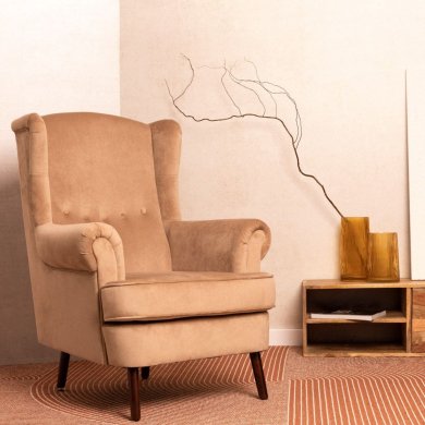 Крісло м'яке Homla FOSSBY Welur Бежевий 213246 фото - 6