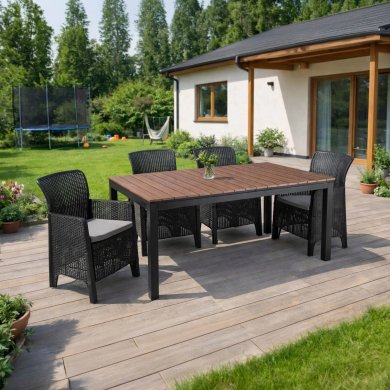 Комплект садових меблів Mebel Elit ARGOS FRESNO 4 Чорний ME.ARGOS/140-180/O/CZ/OGR/S:1|ME.FRESNO/CZ/RT/FW:4 фото - 11