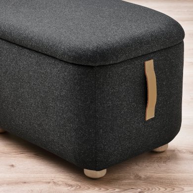 IKEA Кресло мягкое с пуфом OSKARSHAMN Черный (ИКЕА Оскарсхамн) 09485333 фото - 3