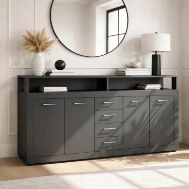 Комод Mebel Elit BLAGO Антрацит W.LUNA/ANT/ANT/KOM4D4S фото - 2