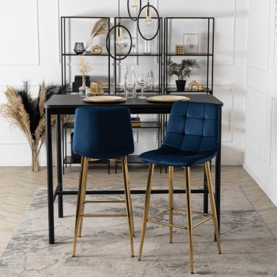 Барный стул Mebel Elit ARIEL Welur Синий - 6 Барный стул Mebel Elit ARIEL Welur Синий ME.ARIEL/GR/ZL/V/H фото - 6