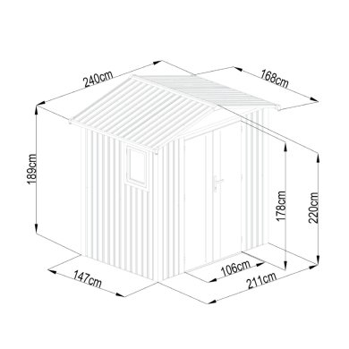 Садовый домик Corciano AMY 240x168x220 см Антрацит - 9 Садовый домик Corciano AMY 240x168x220 см Антрацит 5901157672544 фото - 9
