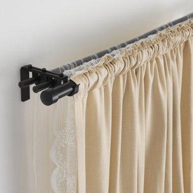 IKEA Штанга карнизу HUGAD 210-385 см Чорний (ИКЕА HUGAD) 50217139 фото - 8