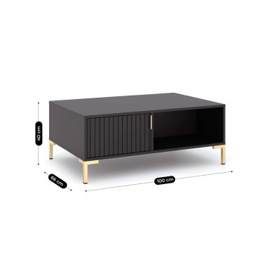 Журнальний стіл Mebel Elit TORELLO Чорний - 5 Журнальний стіл Mebel Elit TORELLO Чорний W.FLINN/FL05/CZ/CZMAT/ZL/L фото - 5