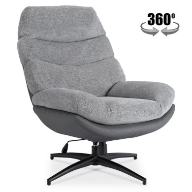 Кресло мягкое поворотное Mebel Elit ASTURIA Серый ME.ASTURIA/P/T/P/E/CZ/FW