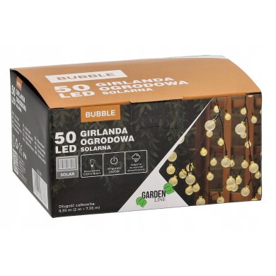 Декоративная гирлянда на солнечной батарее Garden Line 50 LED 7,35 м Теплый-белый SOL3767 фото - 4