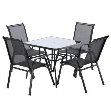 Комплект садових меблів Garden Line RANG 2 Чорний - 2 Комплект садових меблів Garden Line RANG 2 Чорний TIH3521 фото - 2