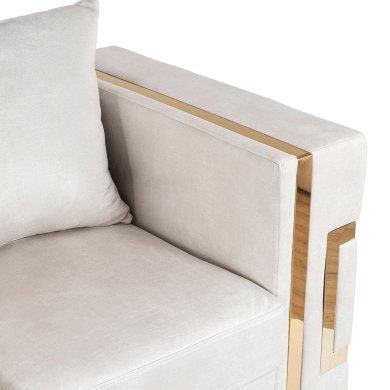 Кресло мягкое Mebel Elit PALLAZO 1S Welur Кремовый ME.PALLAZO1S/KR/ZL/V/FW фото - 5