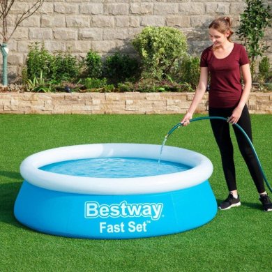 Надувний басейн Bestway 57448 FAST SET 244x61 см Блакитний 84853082 фото - 4