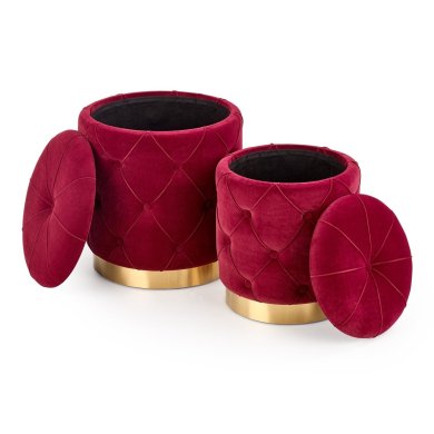 Комплект пуфов Halmar Polly 2 шт Бордовый V-CH-POLLY-PUFA-BORDOWY фото - 3