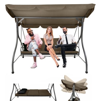 Садова гойдалка Kontrast CASABLANCA 221x125x166 см Бежевий 5.17.27633 фото - 7