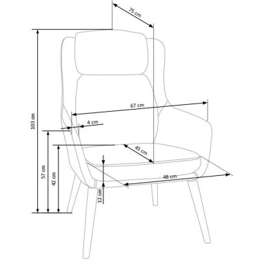 Кресло мягкое Halmar Purio Серый - 6 Кресло мягкое Halmar Purio Серый V-CH-PURIO-FOT-POPIEL фото - 6