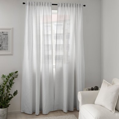 IKEA Штори TIBAST 145x300 см 2 шт Білий (ИКЕА ТИБАСТ) 10396760 фото - 3