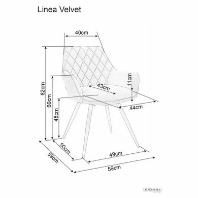 Обеденный стул Signal LINEA Welur Желтый LINEAVCCU фото - 3