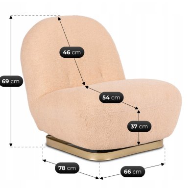 Кресло мягкое поворотное Mebel Elit SONNY Boucle Оранжевый ME.SONNY/BZ/ZL/TB/FW фото - 9