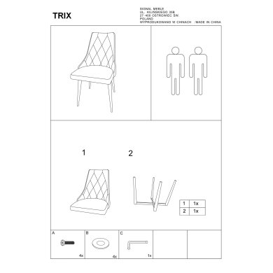 Обідній стілець Signal Trix B Velvet Синій TRIXBVCGR фото - 3