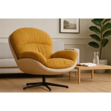 Крісло м'яке поворотне Kontrast MILO 3D Гірчичний 5.01.84809 фото - 8