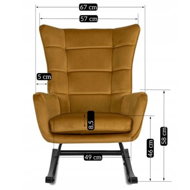 Кресло-качалка мягкое Mebel Elit JACKSON Welur Горчичный ME.JACKSON/CU/V/FW фото - 11