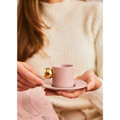 Чашка с блюдцем для эспрессо Duka Ora | Розовый - 5 Чашка с блюдцем для эспрессо Duka Ora | Розовый 2220094 фото - 5