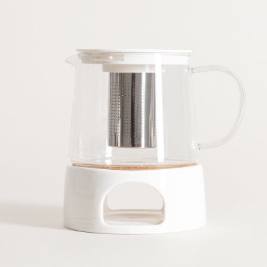 Чайник заварник з підігрівачем Homla MILBO 1 л Білий 238317 фото - 2