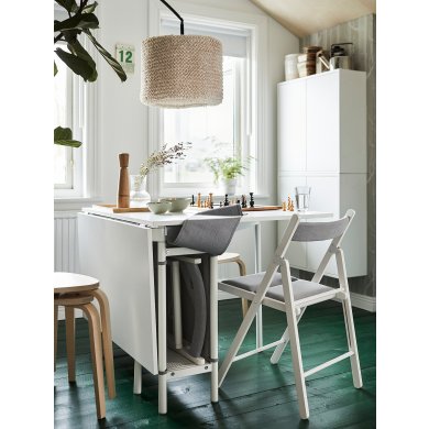 IKEA Раскладной обеденный стол KALLHALL Белый (ИКЕА КАЛЛХОЛЛ) 00511223 фото - 9