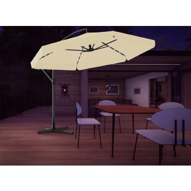 Садовый зонт с чехлом и LED Garden Line BANANA 300 см Бежевий - 5 Садовый зонт с чехлом и LED Garden Line BANANA 300 см Бежевий GAO1503 фото - 5