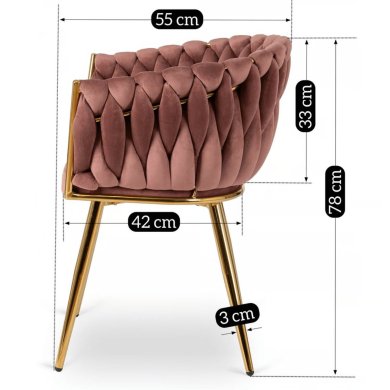 Обідній стілець Mebel Elit CAPI Welur Рожевий ME.CAPI/R/ZL/V/K фото - 11