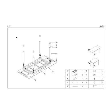 Раскладной обеденный стол Halmar L31 Белый V-CH-L/31-ST-BIAŁY фото - 2