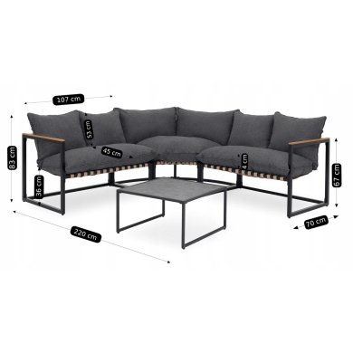 Комплект садових меблів Mebel Elit TOLEDO Сірий ME.TOLEDO/P/T/NAR/OGR/ZES фото - 8