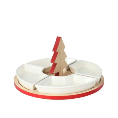 Сервировочные тарелки Homla TROEL | Красный / Белый / Дерево - 2 Сервировочные тарелки Homla TROEL | Красный / Белый / Дерево 201173 фото - 2