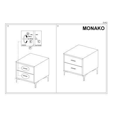 Тумба приліжкова Signal Monako | Античний рожевий / Золотий MONAKOVSZRAZL фото - 2