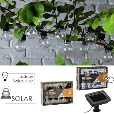 Декоративна гірлянда на сонячній батареї Garden Line 10 LED 1,8 м Холодний-білий SOL3590 фото - 2