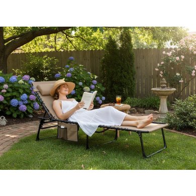 Складаний шезлонг Garden Line LEZ6902 Бежевий LEZ6902 фото - 4